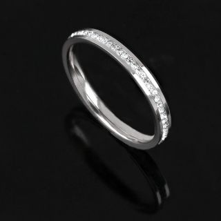 Stainless steel ring with strass - 