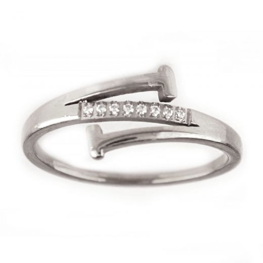 Stainless steel ring with zirconia