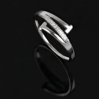 Stainless steel ring with zirconia - 