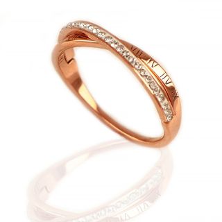 Stainless steel rose gold plated ring with zirconia DA12004-03 - 