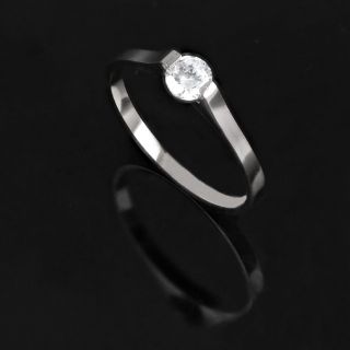 Stainless steel ring with zirconia DA12006-01 - 