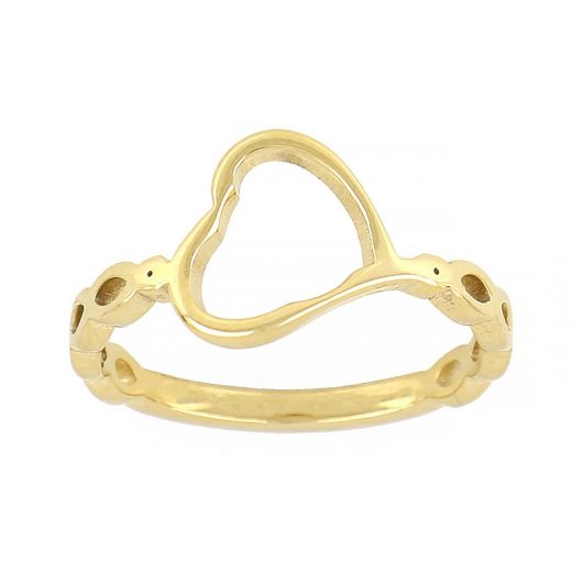 Stainless steel gold plated ring DA12010-02
