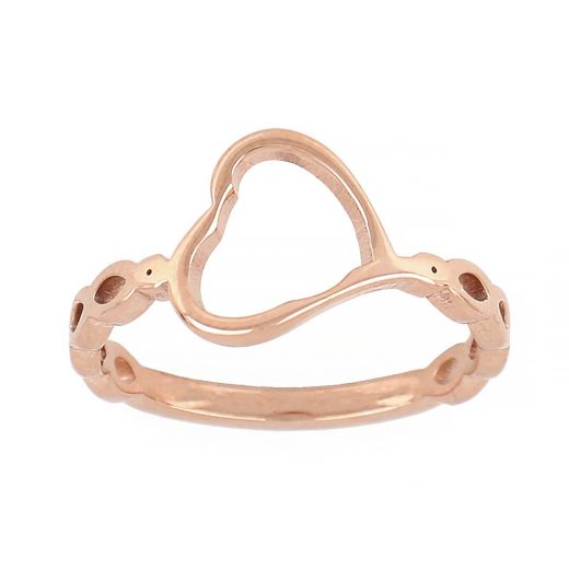 Stainless steel rose gold plated ring DA12010-03