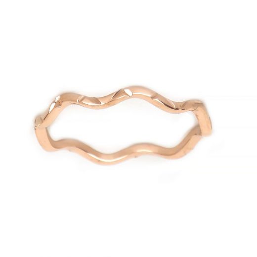 Stainless steel rose gold plated ring DA12012-03