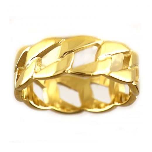 Stainless steel gold plated ring DA12014-02