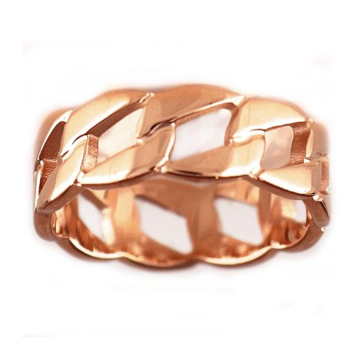 Stainless steel rose gold plated ring DA12014-03