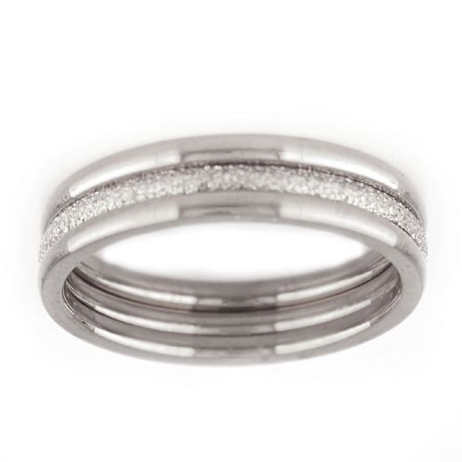 Stainless steel three-wedding-rings set