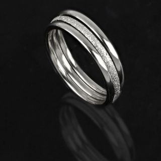 Stainless steel three-wedding-rings set - 
