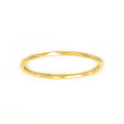 Stainless steel gold plated wedding ring