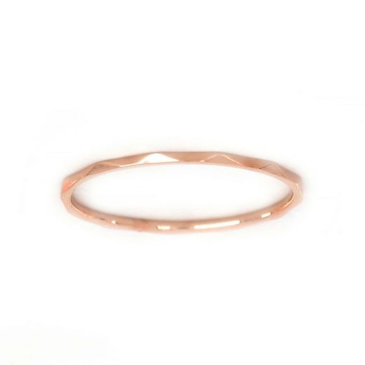 Stainless steel rose gold plated wedding ring