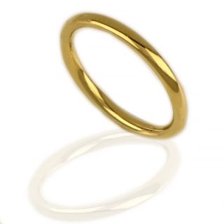 Stainless steel gold plated wedding ring 1,8mm - 