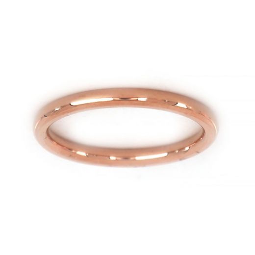 Stainless steel rose gold plated wedding ring 1,8mm