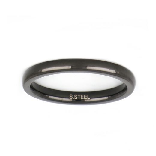 Stainless steel black plated wedding ring 2,5mm