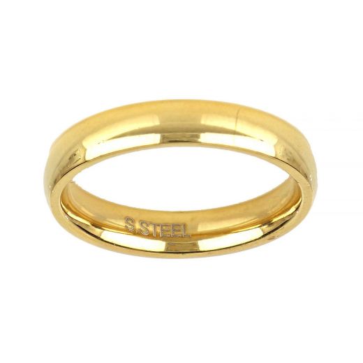 Stainless steel gold plated wedding ring 4mm