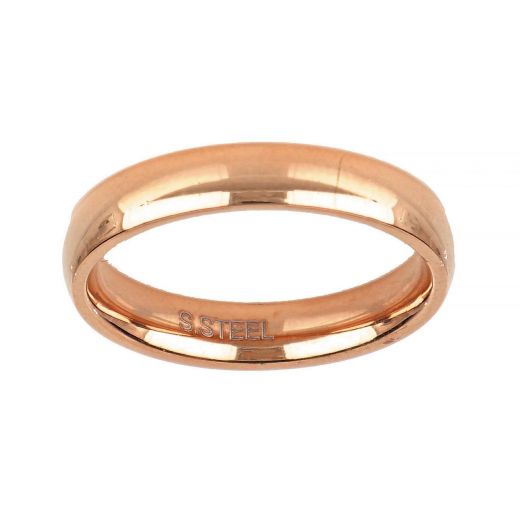 Stainless steel rose gold plated wedding ring 4mm