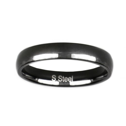 Stainless steel black plated wedding ring 4mm