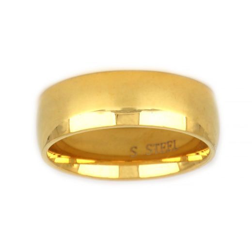 Stainless steel gold plated wedding ring 7mm