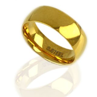 Stainless steel gold plated wedding ring 7mm - 