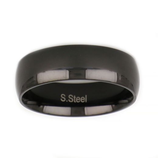 Stainless steel black plated wedding ring 7mm