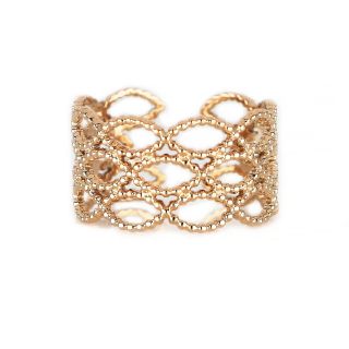 Δακτυλίδι απο ανοξείδωτο ατσάλι ροζ επιχρύσωμα με καμπυλωτό σχέδιο