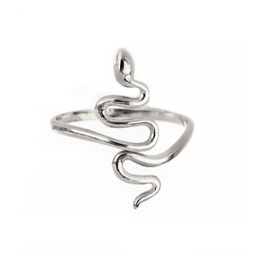 Stainless steel ring with snake design