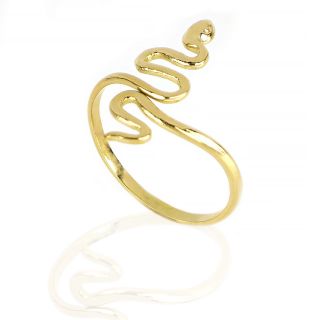 Stainless steel gold plated ring with snake design - 