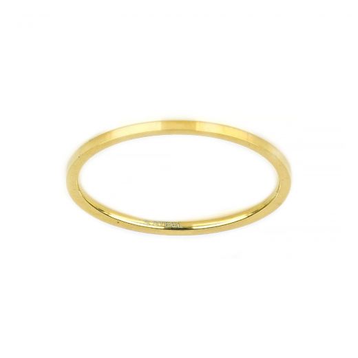 Stainless steel gold plated thin glossy wedding ring