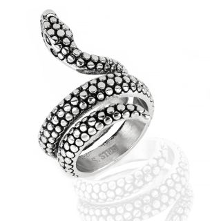 Stainless steel ring in snake design - 