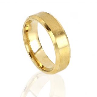 Stainless steel gold plated wedding ring 6mm DA12030-02 - 