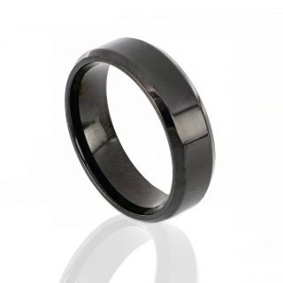 Stainless steel wedding ring black 6mm DA12030-04 - 