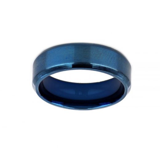 Stainless steel wedding ring blue 6mm DA12030-05