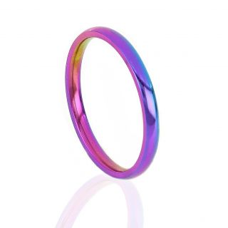 Stainless steel wedding ring 2mm with multicolor coating - 