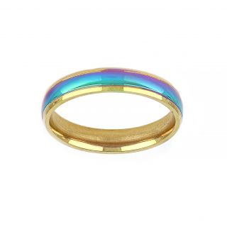 Βέρα από ανοξείδωτο ατσάλι επίχρυση με πολύχρωμη επίστρωση 4mm