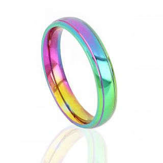 Stainless steel wedding ring 4mm with multicolor coating - 