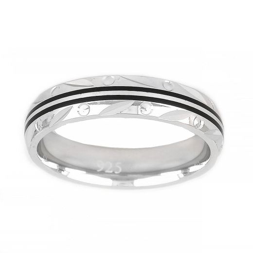 925 Sterling Silver rhodium plated ring