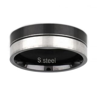 Ring made of stainless steel half black half white. - 