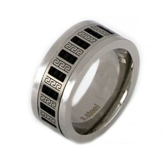 Ανδρικό δαχτυλίδι ατσάλινο με μαίανδρους