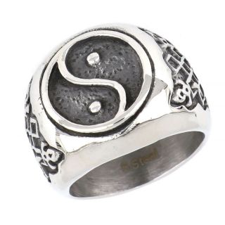 Ring made of stainless steel with YIN YAN  design. - 
