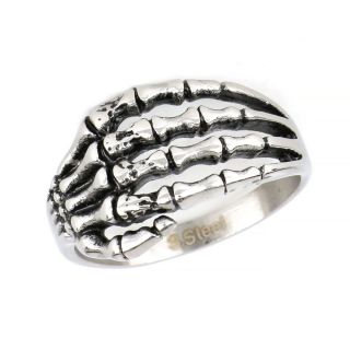 Ring made of stainless steel with bones design - 