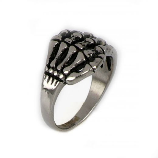 Ring made of stainless steel with bones design