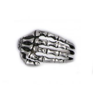 Ring made of stainless steel with bones design - 