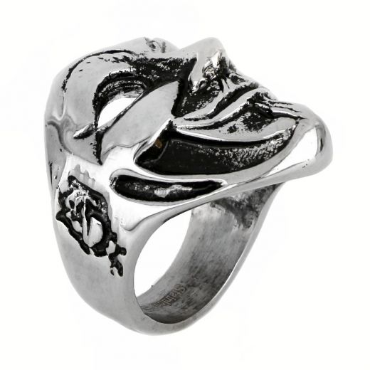 Ring made of stainless steel with ANONYMOUS style design.