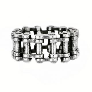 Ring made of stainless steel with motorcycle chain. - 