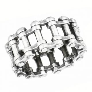 Ring made of stainless steel with motorcycle chain. - 