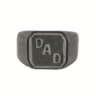 Ring made of stainless steel with black oxidation and embossed word DAD. - 