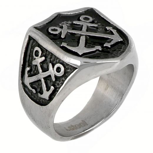 Stainless steel ring with anchors