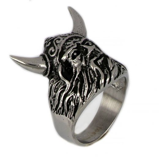 Stainless steel ring  Viking warrior head