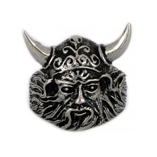 Stainless steel ring  Viking warrior head - 
