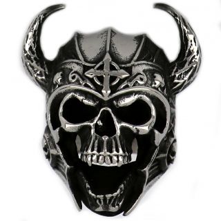 Stainless steel ring with Viking skull - 