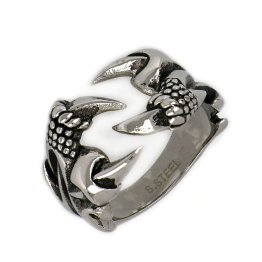 Stainless steel ring, eagle claws